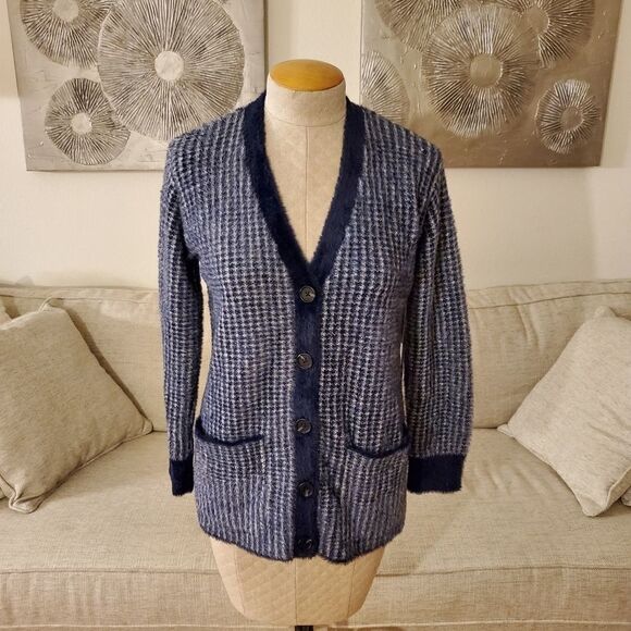 Court & Rowe Houndstooth Eyelash Knit Cardigan - Picture 2 of 12
